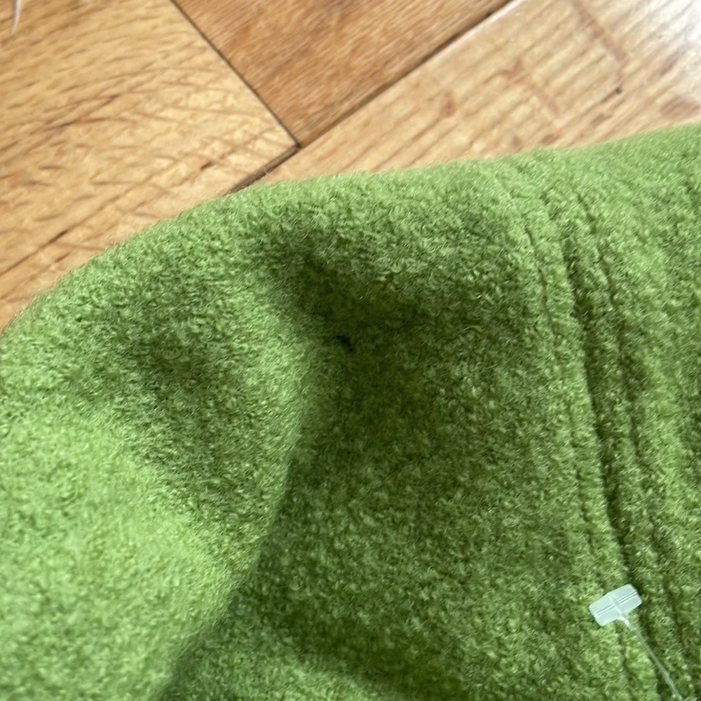 Kostron Atelier German 100% Virgin Wool Green Lagenlook Single Button Coat EUC M - Picture 10 of 11